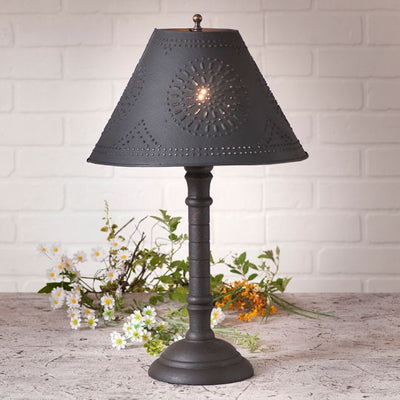 Country LightingWOOD and PUNCHED TIN "GATLIN" TABLE LAMP in Heavily Distressed Crackle Finishesaccent lightcountry lightingSaving Shepherd