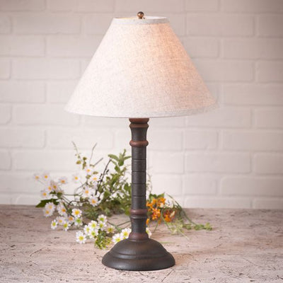 Country LightingPRIMITIVE WOOD "GATLIN" TABLE LAMP & IVORY LINEN SHADE in Heavily Distressed Crackle Finishesaccent lightcountry lightingSaving Shepherd