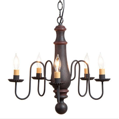 Country Lighting5 Arm WOOD & METAL CHANDELIER Petite Candelabra in 6 Distressed Finishes USAcandelabracandleSaving Shepherd