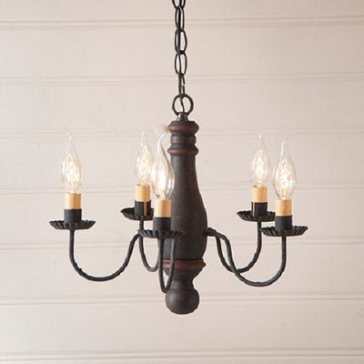 Country Lighting5 Arm WOOD & METAL CHANDELIER Petite Candelabra in 6 Distressed Finishes USAcandelabracandleSaving Shepherd