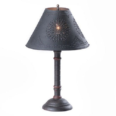 Country LightingWOOD and PUNCHED TIN "GATLIN" TABLE LAMP in Heavily Distressed Crackle Finishesaccent lightcountry lightingSaving Shepherd
