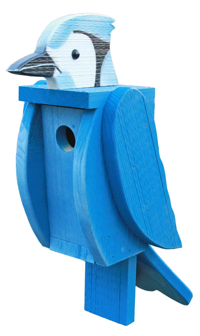 BirdhouseBLUE JAY BIRDHOUSE - Large Amish Handmade Bird Housebirdbird houseSaving Shepherd