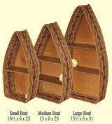 BasketBOAT ACCENT SHELVES - Hand Woven Natural Reed in 3 Sizes & 9 ColorsaccentbasketSaving Shepherd