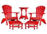 Outdoor Furniture5 PIECE COMPLETE OUTDOOR PATIO SET - 2 Folding Adirondack Chairs, 2 Ottomans & Candy Table in 19 ColorsAdirondackchairSaving Shepherd