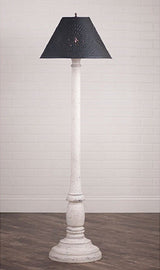 Floor LampWOODSPUN COLONIAL FLOOR LAMP ~ "Vintage White" Textured Finish with Punched Tin Shadefloor lampfloor lightSaving Shepherd