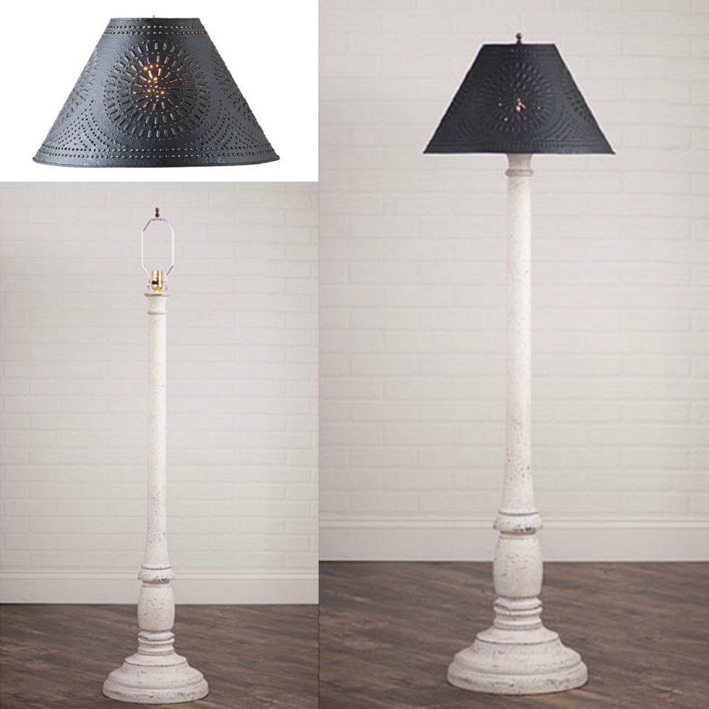 Floor Lamp WOODSPUN COLONIAL FLOOR LAMP ~ "Vintage White" – Saving Shepherd