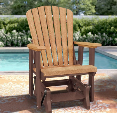 Adirondack Chair2-TONE ADIRONDACK GLIDER CHAIR - Fan Back All-Season Poly in 6 ColorsAdirondackchairchairsWeatherwood & Tudor BrownSaving Shepherd