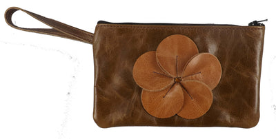 Clutch PurseLEATHER FLOWER CLUTCH - Amish Handmade in USA - 10 COLORSAmishbagSaving Shepherd