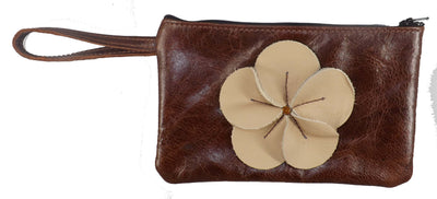 Clutch PurseLEATHER FLOWER CLUTCH - Amish Handmade in USA - 10 COLORSAmishbagSaving Shepherd