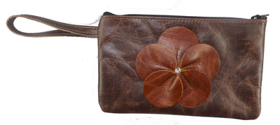 Clutch PurseLEATHER FLOWER CLUTCH - Amish Handmade in USA - 10 COLORSAmishbagSaving Shepherd