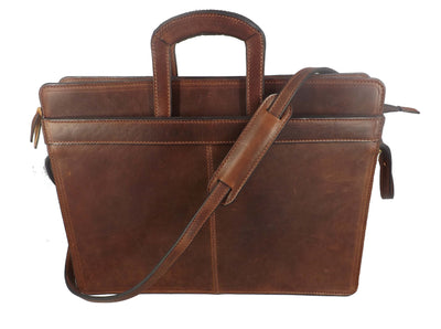 Leather Briefcase Messenger BagLEATHER BRIEFCASE & MESSENGER BAG ~ Adjustable Shoulder Strap Retractable Handles & MoreAmishbackpackSaving Shepherd