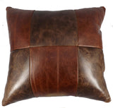 PillowAMISH LEATHER QUILT PILLOW - 15" Handmade in 5, 6 or 9 Patch DesignaccentAmishSaving Shepherd