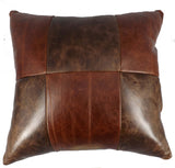 AMISH LEATHER QUILT PILLOW - 15" Handmade in 5, 6 or 9 Patch Design