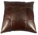 AMISH LEATHER QUILT PILLOW - 15" Handmade in 5, 6 or 9 Patch Design