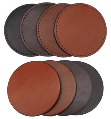 CoastersLEATHER COASTER SET - 4 Plain or Stitched Leather CoastersbeerleatherSaving Shepherd