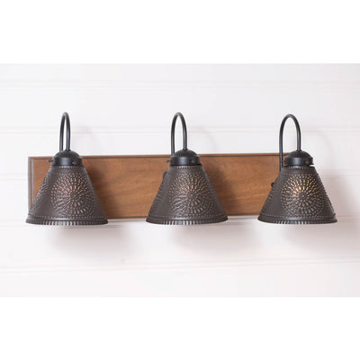 Country Lighting"CRESTWOOD" Wood & Metal VANITY LIGHT in MODERN FARMHOUSE finishesbathroombathroomvanitySaving Shepherd