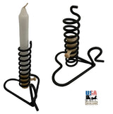 Canlde HolderAMISH COURTING CANDLE - Wrought Iron Taper Holder Primitive Handmade Timer USAaccentAmish BlacksmithcandleSaving Shepherd