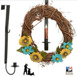 Wreath & Candle HangerWREATH HOOK & CANDLE HOLDER - Over the Door Wrought Iron Holiday Decor HangerCandleChristmasSaving Shepherd