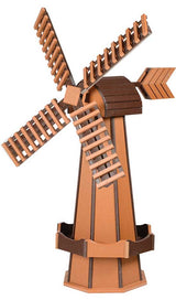 Windmill6½ FOOT JUMBO POLY WINDMILL - Dutch Garden Weather Vane in 22 Colors USAAmishoutdoorweather vaneCedar & BrownSaving Shepherd