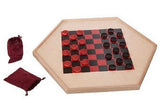 2 CLASSIC CHECKER GAMES - Chinese Checkers & Traditional Wood Board with Glass Marbles