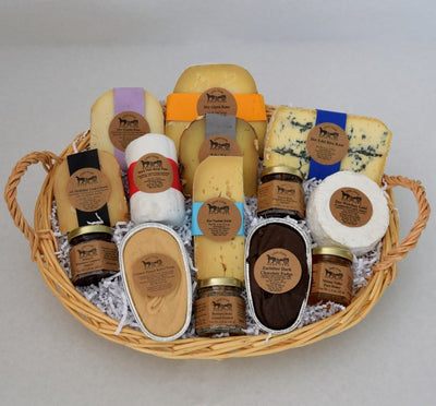 Food Gift BasketsCHEESES of PENNSYLVANIA - 8 Gourmet Cheeses 4 Condiments & 2 Fudgebundledelicacyfarm marketSaving Shepherd