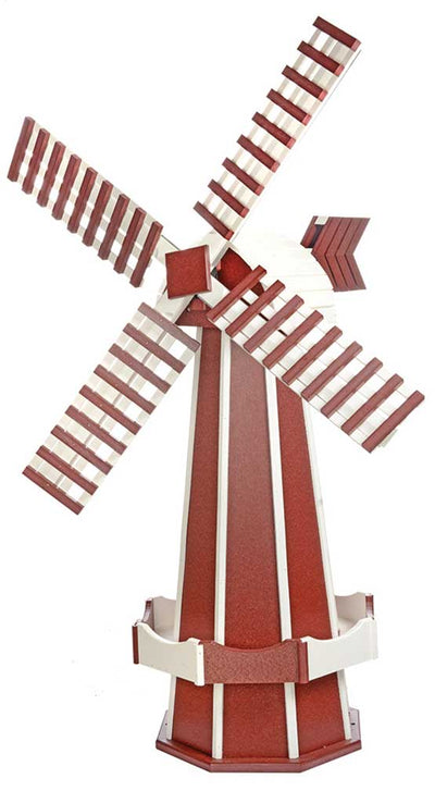 Windmill6½ FOOT JUMBO POLY WINDMILL - Dutch Garden Weather Vane in 22 Colors USAAmishoutdoorweather vaneCherrywood & WhiteSaving Shepherd