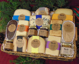 Food Gift BasketsCHRISTMAS PLEASURES GIFT BASKET - Gourmet Cheeses & Condiments in Hand-Woven TraybundledelicacySaving Shepherd