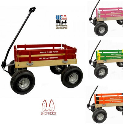 Wagon"BIGFOOT" BERLIN FLYER WAGON - Children's Garden Beach ATV in 8 Bright ColorsAmishWheelsoutdoorSaving Shepherd