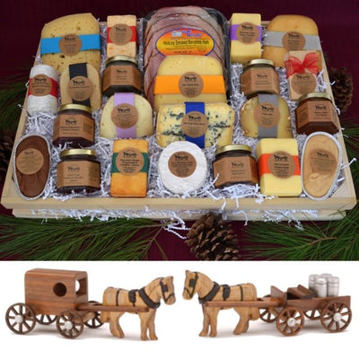 Food Gift BasketsCOUNTRY PARTY - Best of Cheese, Sweets & Condiments with Wood ToybundledelicacySaving Shepherd