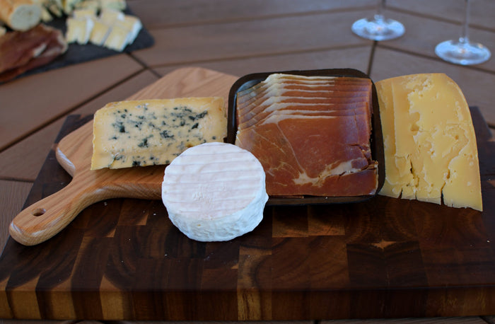 COUNTRY GOURMET - Handcrafted Cheese & Prosciutto with Handmade Cutting Board
