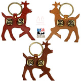 Door ChimeLEATHER RUDOLPH DOOR CHIME with CRYSTAL NOSE & BRASS SLEIGH BELLS - Amish Handmade in USAbellsbuckSaving Shepherd