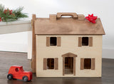 DOLL HOUSE - Amish Handmade Folding Birch Wood Toy - WHITE