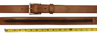 Money BeltMONEY BELT - DARK BROWN English Bridle Leather Concealed 16" Zipper PouchbeltbeltsSaving Shepherd