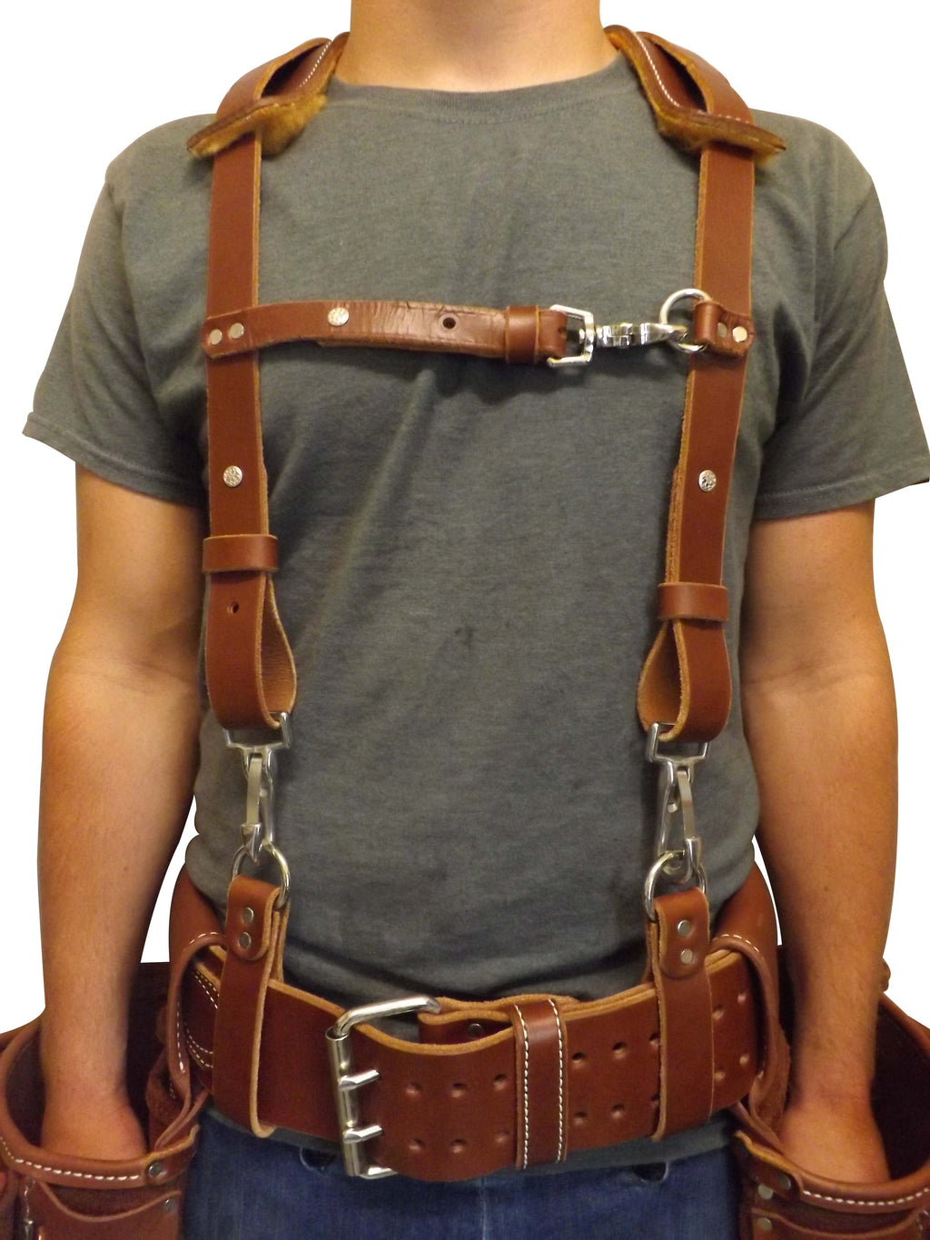 Suspenders LEATHER WORK SUSPENDERS Construction Tool Belt Support USA HANDMADE Saving Shepherd