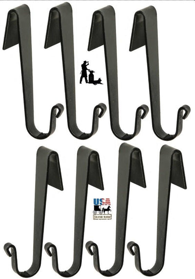 Pot & Utensil RackWALL MOUNT POT RACK ~ Large Wrought Iron Holder with 8 Scroll Hooks USAAmishAmish BlacksmithSaving Shepherd