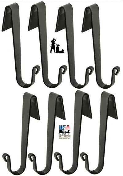 Pot & Pan RackHANGING POT & PAN RACK ~ Wrought Iron Kitchen Holder with 8 Scroll Hooks USAAmishAmish BlacksmithSaving Shepherd