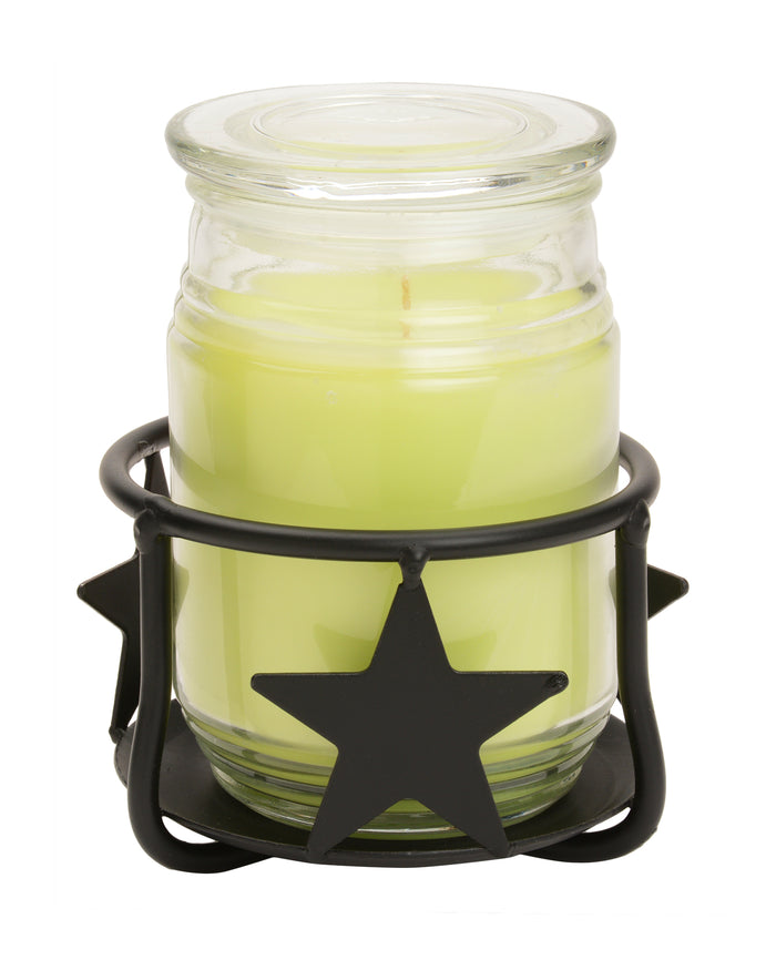 JAR CANDLE HOLDER - Solid Wrought Iron Country Star Design