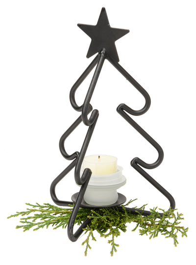 Candle & Plant Stand3-D CHRISTMAS TREE Wrought Iron Tea Candle Stand Holiday Decor Holder USAAmish BlacksmithcaddySaving Shepherd