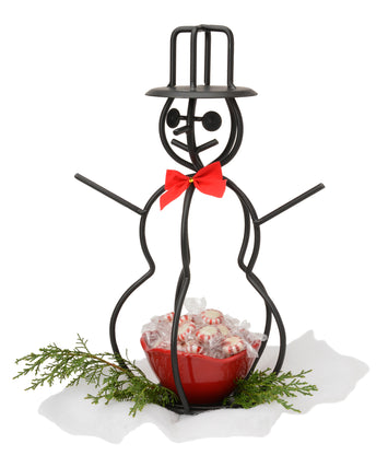 Candle & Plant Stand3-D SNOWMAN Large Wrought Iron Candle Stand Holiday Decor HolderAmish BlacksmithcaddySaving Shepherd