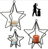 3-D STAR Wrought Iron Candle Stand Holiday Decor Holder ♦ 3 SIZES ♦