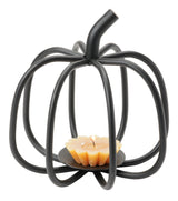 PUMPKIN CANDLE HOLDER - Solid Wrought Iron Metal Fall Decoration