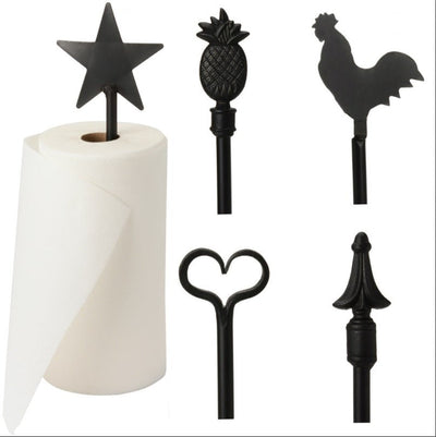 Wrought IronWROUGHT IRON PAPER TOWEL DISPENSER ~ Rooster Heart Pineapple Star FinialcolonialcountrySaving Shepherd