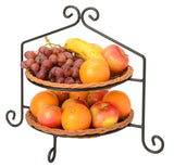 2 Tier PIE PLATE STAND - Wrought Iron Double Rack in Satin Black USA HANDMADE