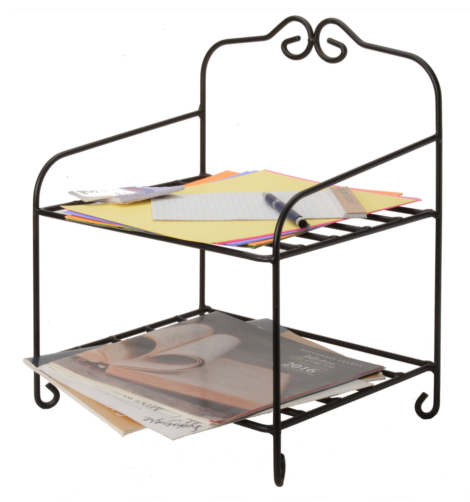 Wrought Iron Rack TABLE TOP ORGANIZER - Wrought Iron Desk Counter 2 ...