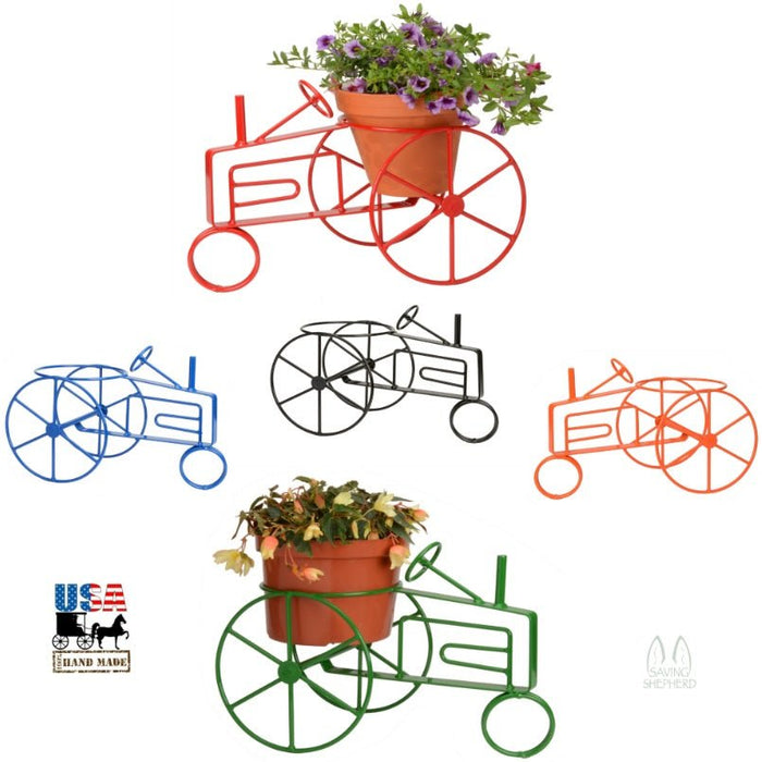 tractor plant pot Wrought Iron FARM TRACTOR PLANT STAND
