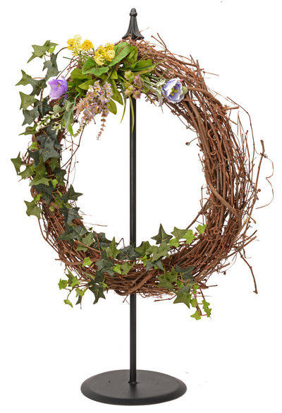 Wreath HangerWREATH HOOK STAND - Free Standing Wrought Iron Holder with Country Star or Classic FinialChristmasdecorSaving Shepherd