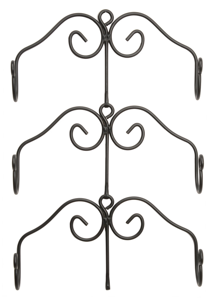 Amish Blacksmith Wrought Iron Rolling Pin Rack Set | Wall Mount Kitchen Holder | Farmhouse Style