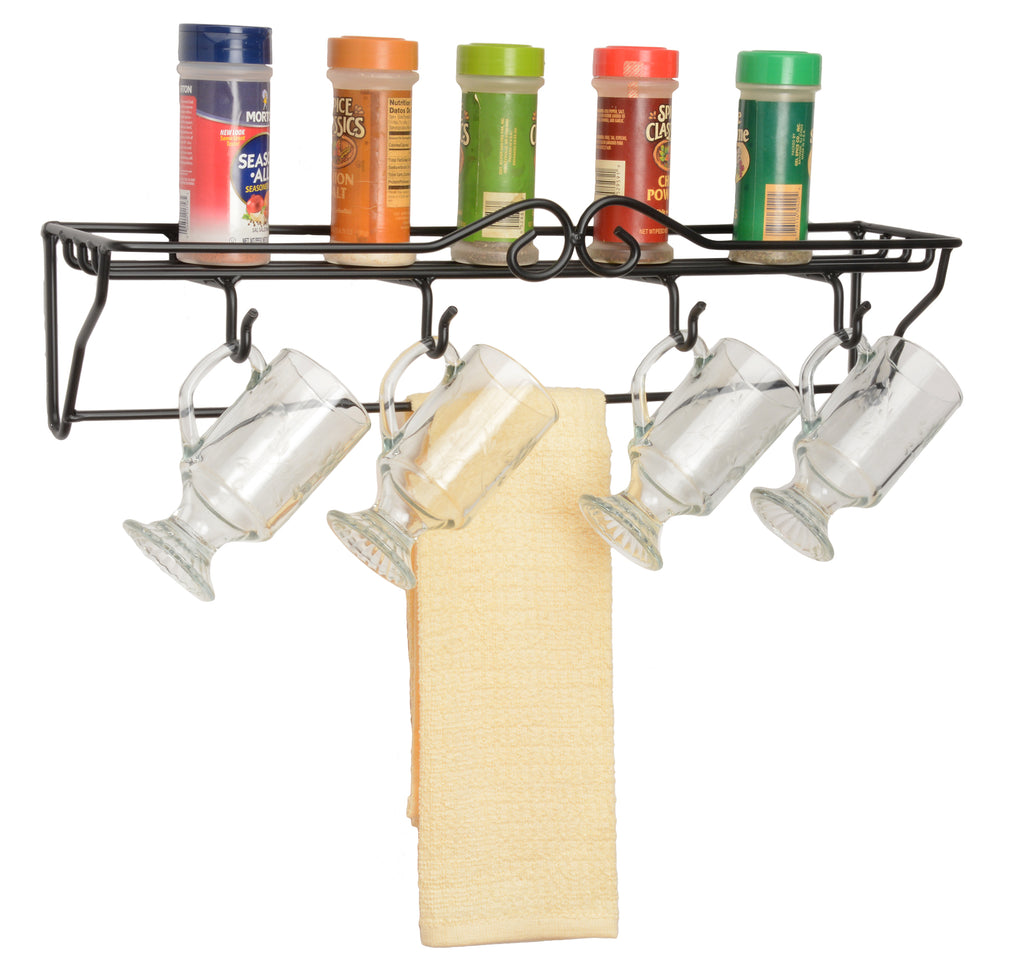 Handmade Wrought Iron Shelf & 4 Mug Rack | Shop Now! – Saving Shepherd