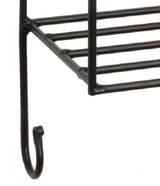 Wrought Iron RackDOUBLE SHELF & 3 HOOK RACK - Wrought Iron Scroll Wall Mount OrganizerAmish BlacksmithbathSaving Shepherd