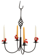 4 ARM CANDLE CHANDELIER in 2 SIZES ~ Wrought Iron Bird Cage Basket Candelabra
